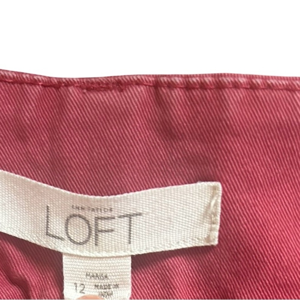 LOFT Women’s  Chino Pants Size 12 – Red Casual Cotton - Picture 3 of 5